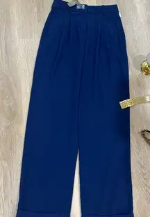 NWT J.Crew Navy Blue High-Rise Wide-Leg Pants Tall Size S/XS