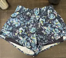 Layer 8 Floral Running Shorts Blue Multi Floral print – Size S