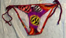 Women’s Split Large Cardinal String Tie Side Swim Bikini Bottom NWT