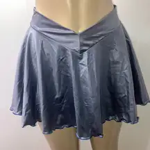 Zuliana Size 2X Silver Lettuce Trim Skater Skirt. Made in USA. New With Tags