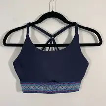 SOUL by Soulcycle Women's Navy Embroidered Trim Sports Bra Size S