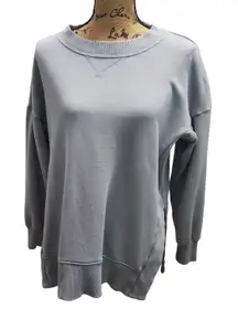 Aerie Crew Neck Pullover Sweatshirt Womens Size Small Gray Tunic Oversized