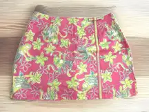Vintage Lilly Pulitzer White Label Hula‎ Monkey Pink Green Skirt Skort Sz 8