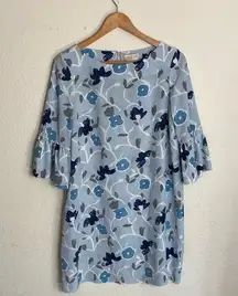 BEULAH LONDON Blue Floral 100% Silk Mid Sleeve Dress‎ ( 10 )