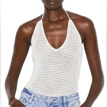 Frame Crochet Halter-neck‎ Bodysuit White