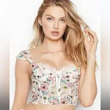 NWOT Dream Angels Unlined Bra Top Coconut White Embroidery