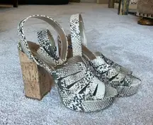 Qupid Lizard Skin Heels