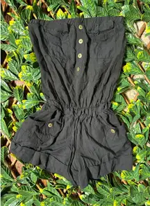 y2k Strapless Black Mini Romper Size Small