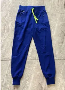 FIGS Scrub Pants Womens XXS Cobalt Boston Slim Jogger Medical Zip Pockets Nurse