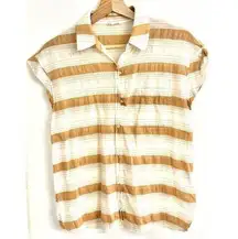 A loves A  Cute Striped S/S Button-Up Cotton Top Sz XS EUC / Summer / Preppy