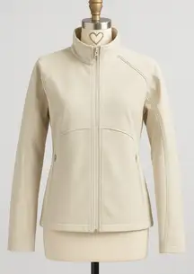 Black Diamond Women's Softshell Jacket Beige Zip Front Outdoor Hiking Size M Med
