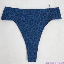 NEW Acacia Mateo bikini‎ bottom leopard animal print blue Amur, S