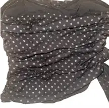 Women's Unbranded Black Silver Polka Dot Strapless Ruched Top