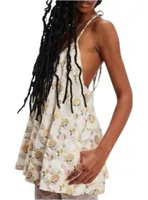 New Rare Free People Chiara Playsuit Mini Open Back Jacquard Metallic Romper‎ XS