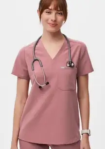 FIGS Catarina Scrub Top Mauve Size Small
