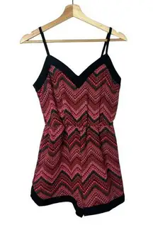 Missguided Pink Chevron Sleeveless Romper 6