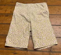 Billabong Leopard Print Bike Shorts Women's S P Gold White Pink Athletic