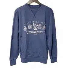 Stitch Sweatshirt Adult Small Disneyland Resort Blue Crewneck Pullover