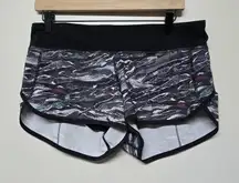 Lululemon‎ Speed Short Mini Sweatr Multi Black Gray Neutral 2.5 Inseam RARE Sz 8