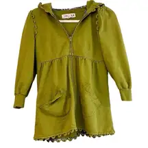 Lilka Anthropologie Green Full Zip Hoodie Jacket Small