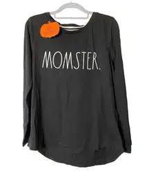 2‎ Pc Halloween Rae Dunn Momster Pajama top with Socks Sz M