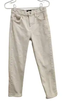 Theory White Denim Classic Casual Travel Mid Rise Ankle Skinny Jeans Size 25