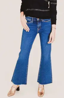 M.i.h Jeans Lou Cropped Flare Blue Fade 70s Denim — Size 30