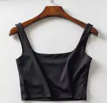 Black Classy Crop top / Short sleeves tank top