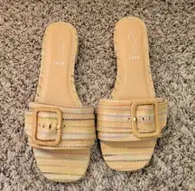 Joie Claire Multicolor Woven Buckle Slide Sandals