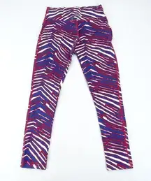 ZUBAZ Buffalo Bills NFL Red White Blue Stripe Stretch Leggings Womens S Cotton