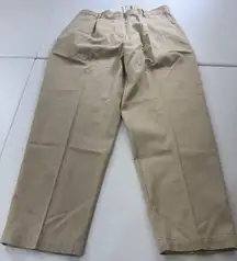 Y2k NWT LL Bean Womens 16p Khaki Pleated 100% Cotton Wrinkle Resistant Pants