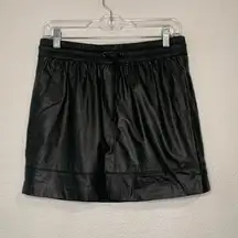 Bar III faux vegan leather mini skirt pull on with pockets M
