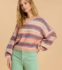 THE SALTY BLONDE X BILLABONG Under the Influence Pullover Sweater Striped