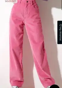 Motel Rock Parallel Trouser In Cord Bubblegum Pink corduroy pants