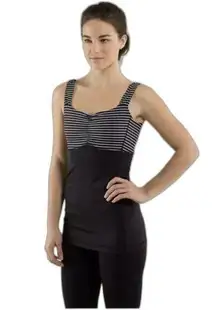 Lululemon | Aria Tank II Black Striped Tank Top Size 6 Bra Pads Removed