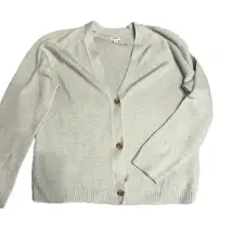 J.Crew Women's XL Cardigan Sweater Ribbed Knit Button Down Light Blue