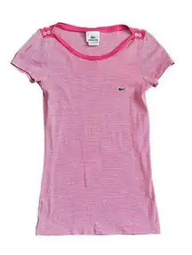 Lacoste Pink White Striped Top Size Small Lacoste size 34