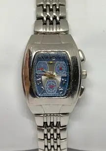 Vintage Gas women’s watch Quartz analog silver tone 25mm size 7.5” running