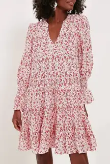 Tuckernuck Pomander Place Kenzo Dress Size XS Red Floral Long Sleeve Cottagecore