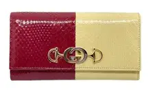 Gucci  NEW With Box GG Logo Zumi Continental Large Python Leather Flap Wallet