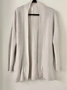 Lululemon Ribbed Long Wrap Sweater Merino Wool-Blend in White Opal Size 6