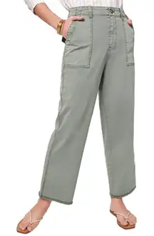 Faherty Utility Pant Light Green Wide Leg Cropped Jean