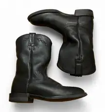 Ariat black leather boots cowboy festival western‎ rodeo