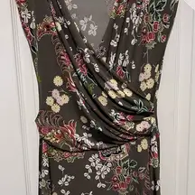 Soprano flower print faux wrap dress in medium