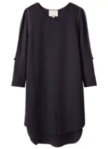 3.1 Phillip Lim Navy Blue Long Sleeve Shift‎ Dress Virgin Wool Silk Size 2