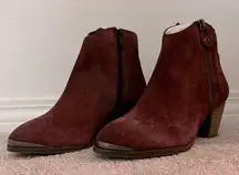 NWOT Diba Sequoia Suede Booties Maroon 8.5