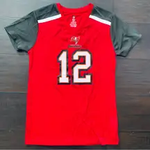 NFL Tampa Bay Bucs Buccaneers Tom Brady Sparkly Jersey Top