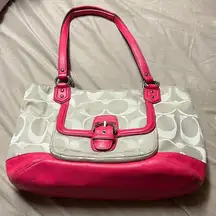 Coach Pink and Cream Shoulder Bag
