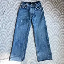 BDG // URBAN OUTFITTERS Vintage Wide Leg High Rise Button Fly Blue Jeans 24