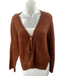 Abercrombie & Fitch Women's Brown Wool Button Long Sleeve cardigan Sweater Sz L